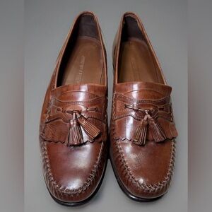 Johnston & Murphy Mens Tassel Loafer 10.5 M Brown Slip On Dress Classic Shoes